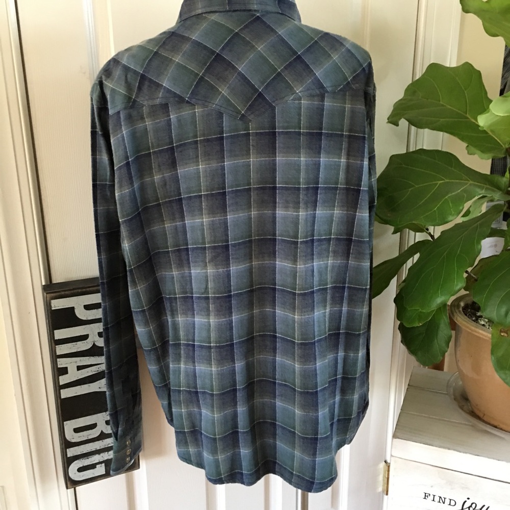 WRANGLER western pearl snap long sleeve 💯 cotton - Picture 4 of 8